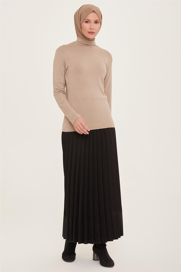 Armine Balıkçı Yaka Badi 22KD9039 Vizon