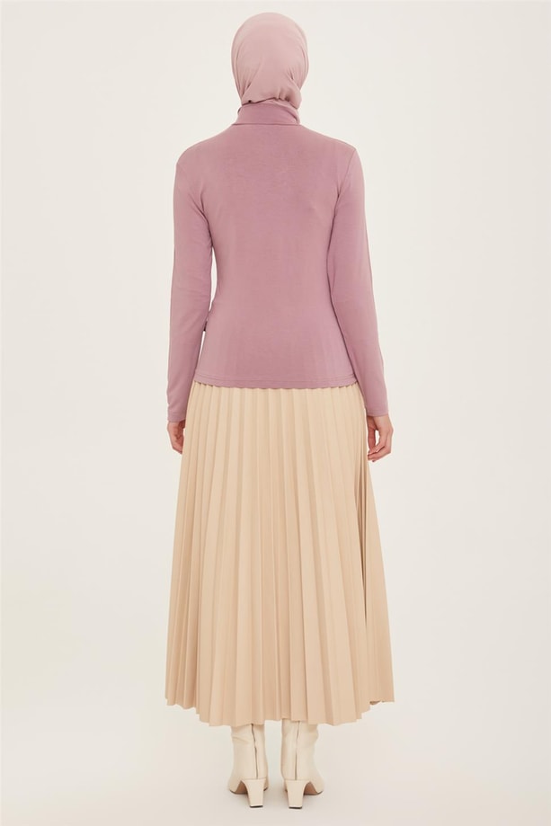 Armine Balıkçı Yaka Badi 22KD9039 Gül Kurusu