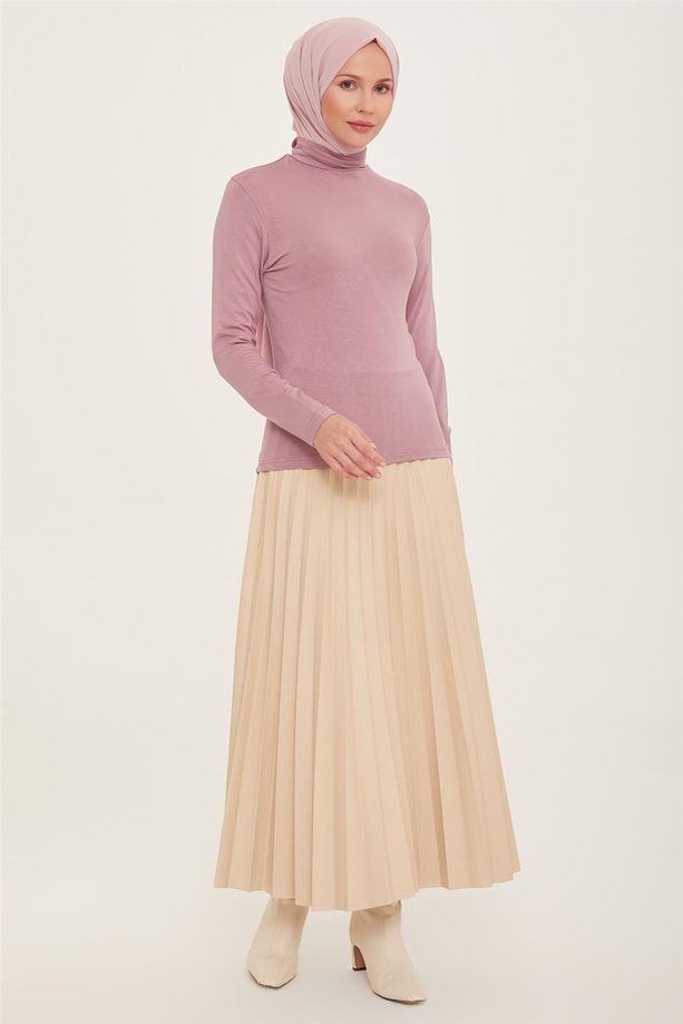 Armine Balıkçı Yaka Badi 22KD9039 Gül Kurusu