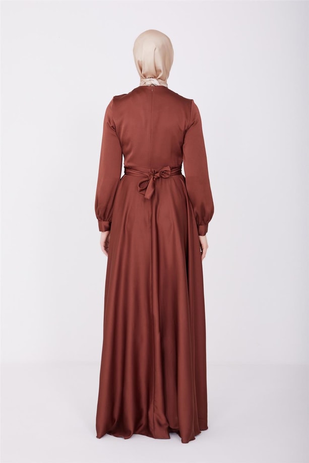 Armine Abiye Elbise 22Kd9101 Kahverengi