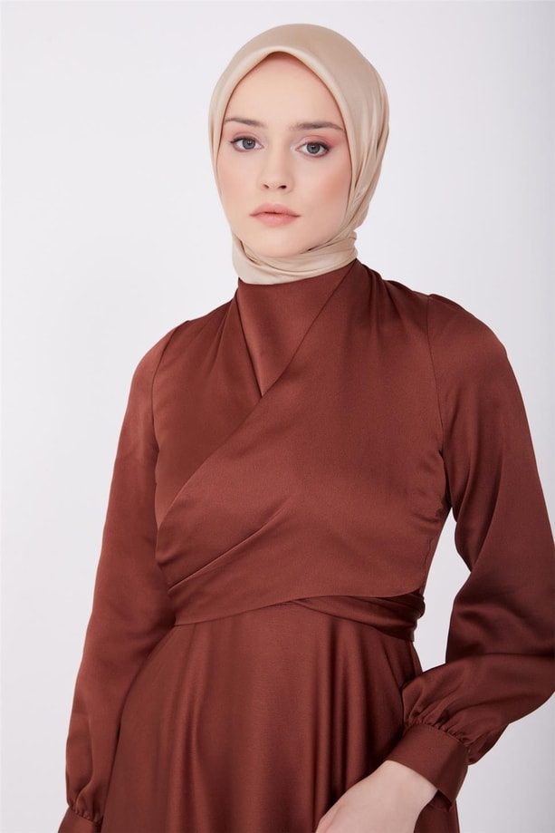 Armine Abiye Elbise 22Kd9101 Kahverengi