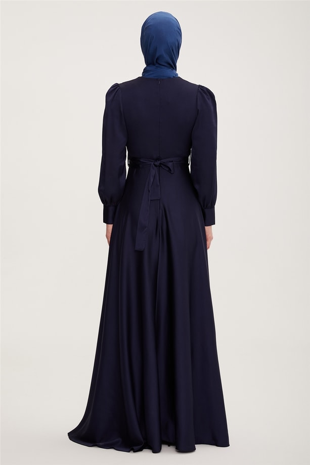 Armine Abiye Elbise 22KD9106 Lacivert