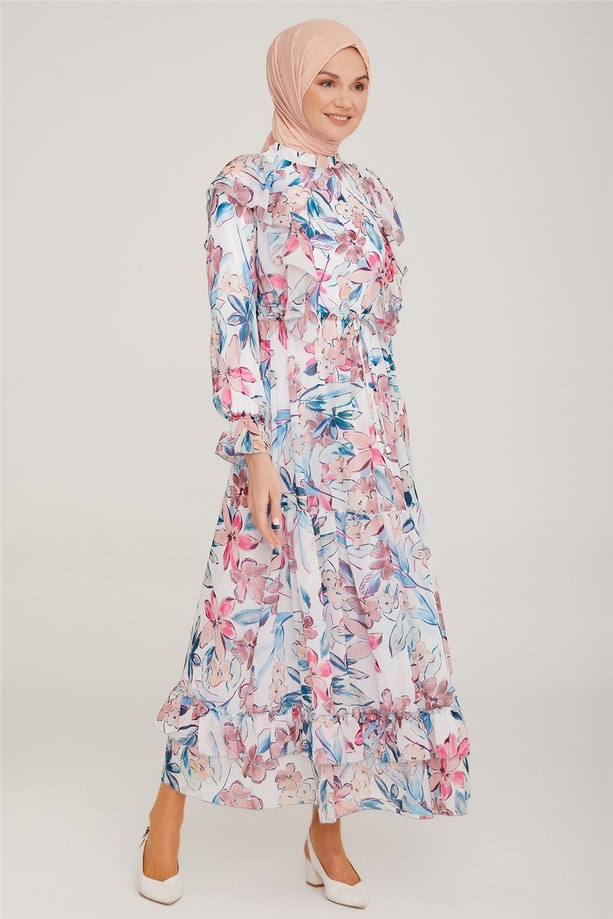 Armine Elbise 22K9411 Beyaz