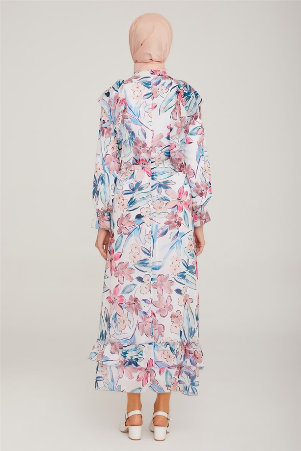 Armine Elbise 22K9411 Beyaz