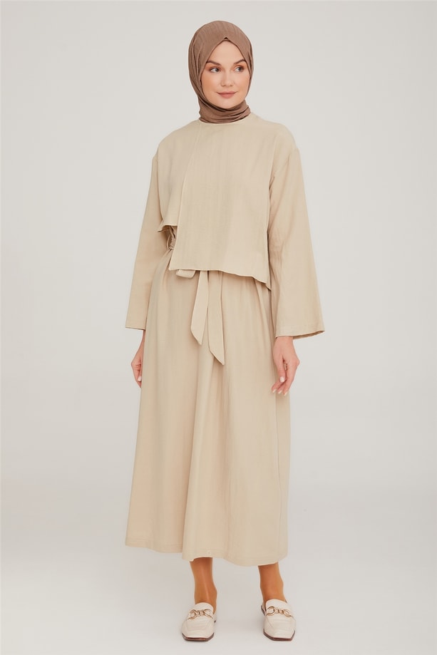 Armine Elbise 22K9432 Vanilya
