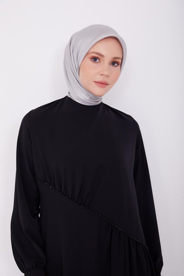 Armine Boncuklu Asimetrik Elbise 22K9513 Kobalt