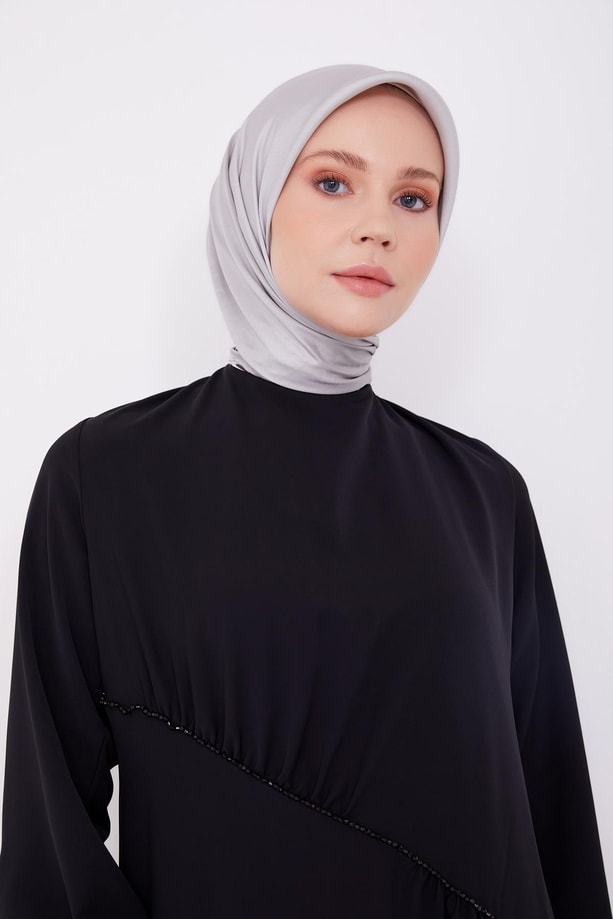 Armine Boncuklu Asimetrik Elbise 22K9513 Kobalt