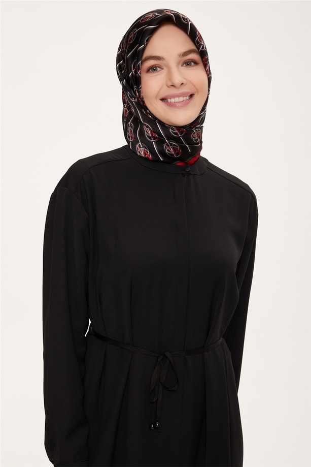 Armine Grogren Kemerli Minimal Elbise 22K9515 Siyah