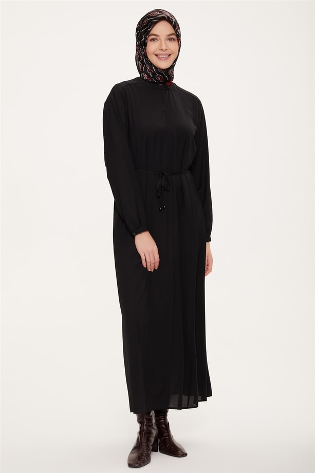 Armine Grogren Kemerli Minimal Elbise 22K9515 Siyah