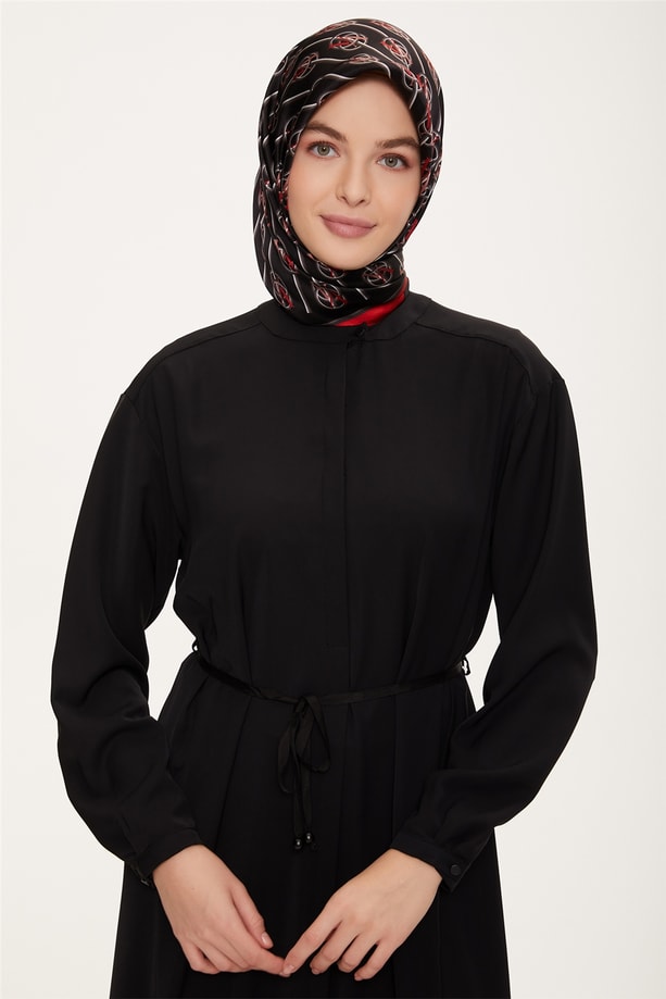Armine Grogren Kemerli Minimal Elbise 22K9515 Siyah
