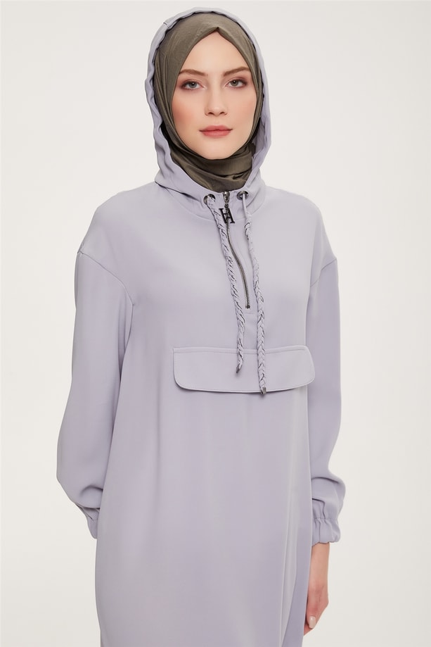 Armine Şık Sweatshırt Elbise 22K9520 Gri