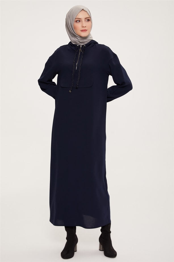 Armine Şık Sweatshırt Elbise 22K9520 Lacivert