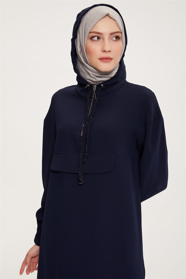 Armine Şık Sweatshırt Elbise 22K9520 Lacivert