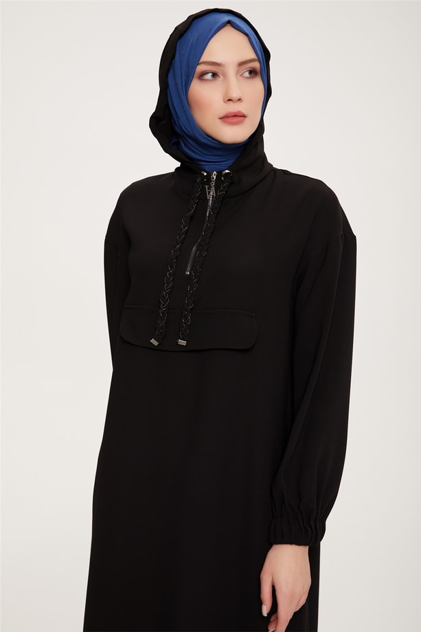 Armine Şık Sweatshırt Elbise 22K9520 Siyah