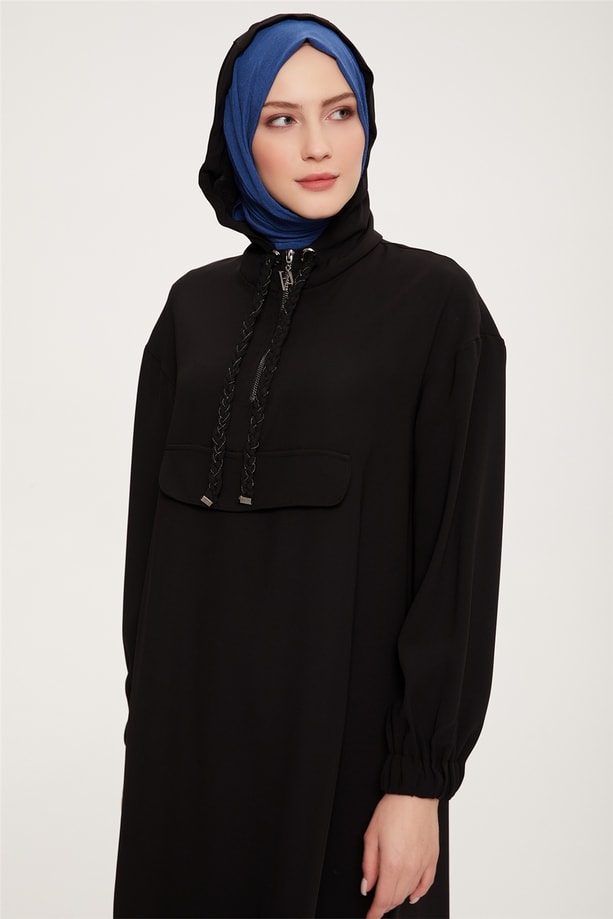 Armine Şık Sweatshırt Elbise 22K9520 Siyah