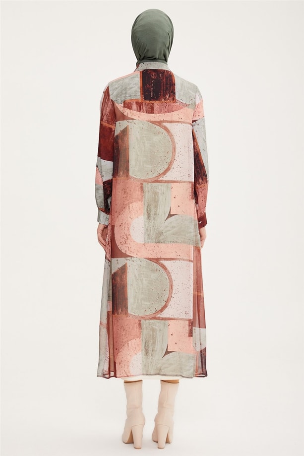 Armine Önü Patlı Şifon Garnili Empirme Elbise 22K9537 Pastel Yeşili