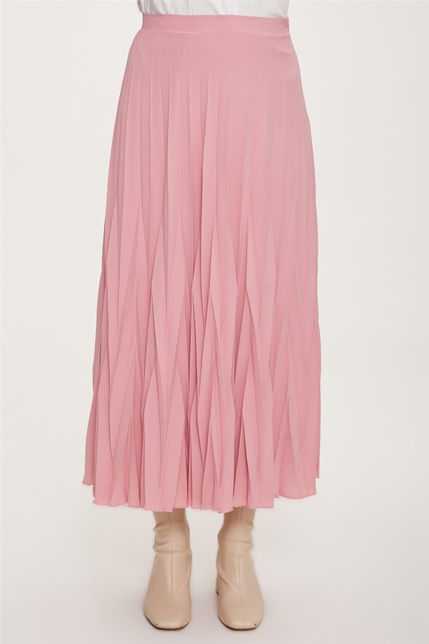 Armine Plise Detaylı Etek 22Y1201 Şeker Pembe