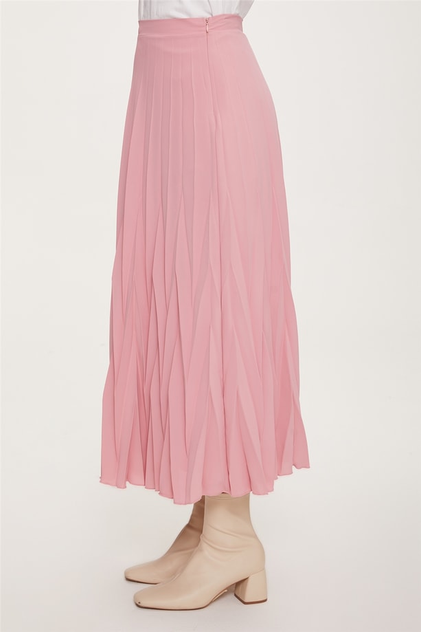 Armine Plise Detaylı Etek 22Y1201 Şeker Pembe