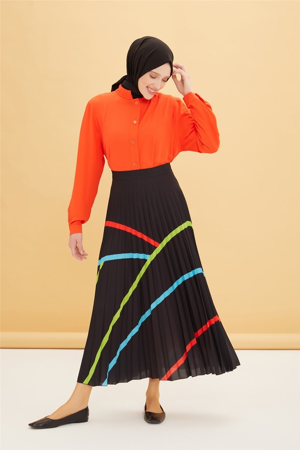 Armine Piliseli Etek 22Y1202 Siyah
