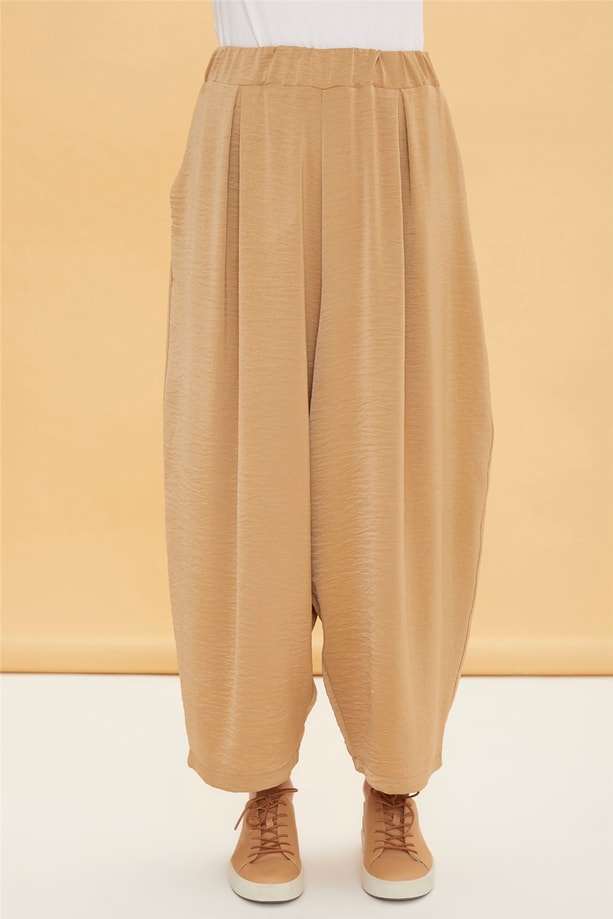 Armine Beli Lastikli Şalvar Pantolon 22Y2200 Camel