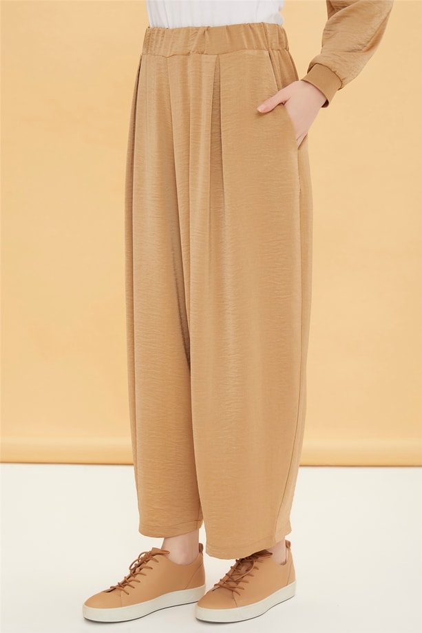Armine Beli Lastikli Şalvar Pantolon 22Y2200 Camel