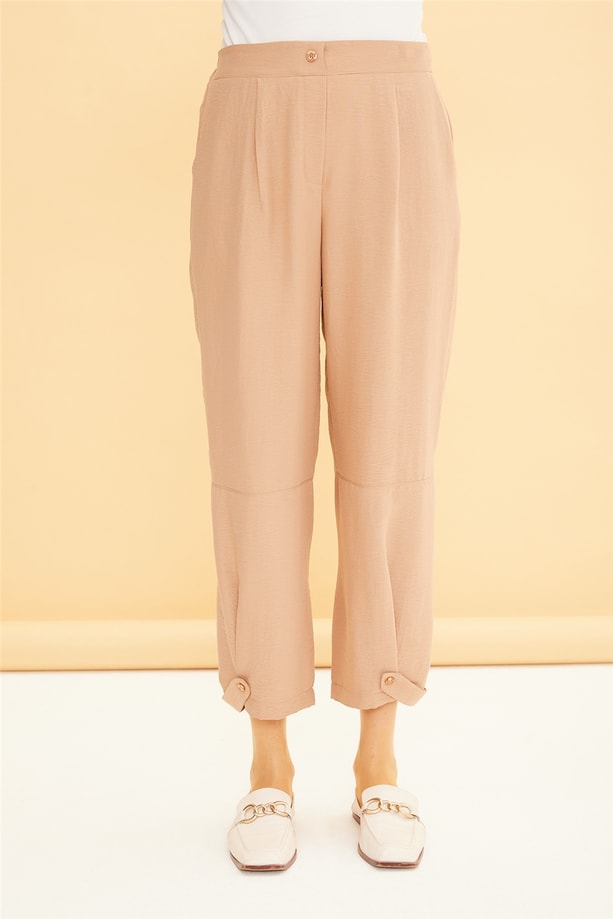 Armine Paçası Ayarlanabilir Yumuşak Pantolon 22Y2216 Camel