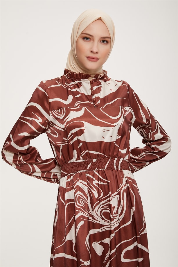 Armine Elbise 22YD2300 Kahverengi
