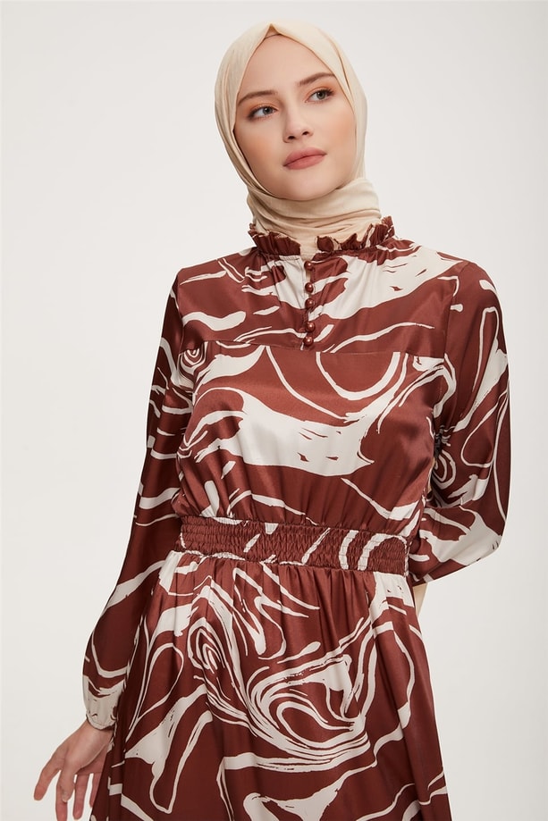 Armine Elbise 22YD2300 Kahverengi