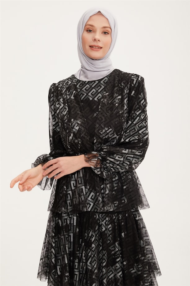Armine Abiye Elbise 22YD2505 Gümüş