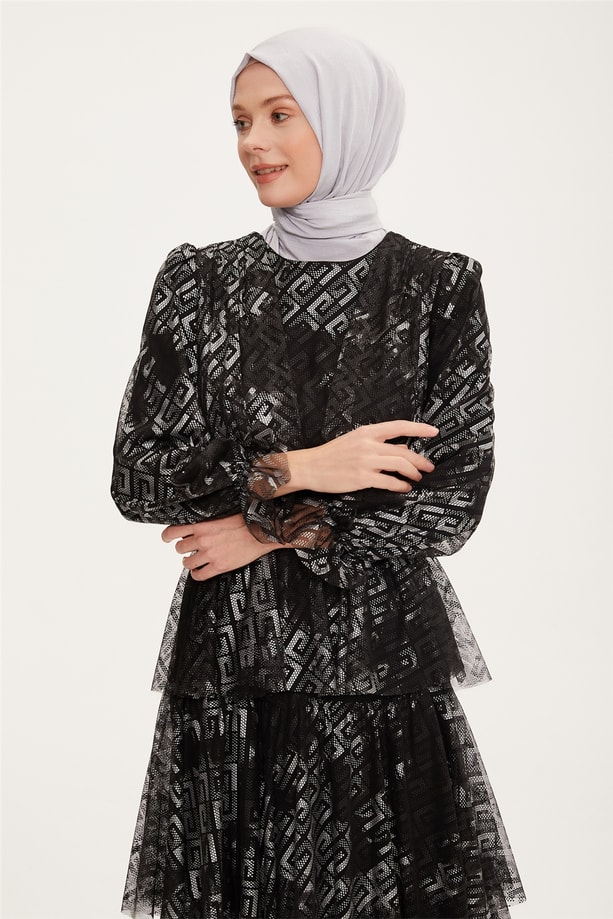Armine Abiye Elbise 22YD2505 Gümüş