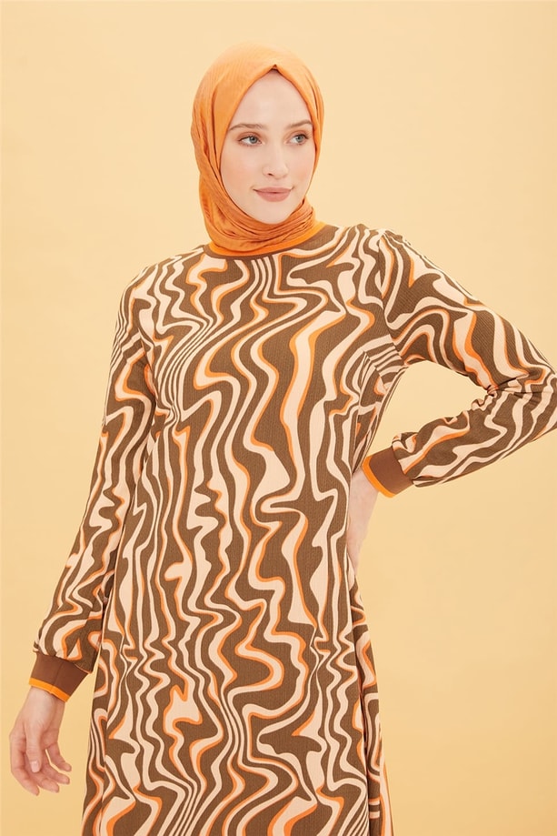 Armine Elbise 22YD2517 Kahverengi