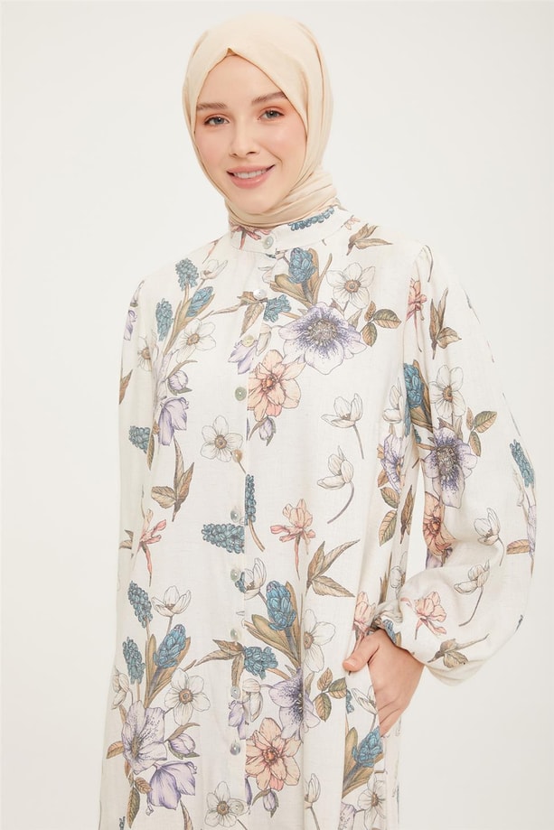 Armine Elbise 22YD3101 Krem