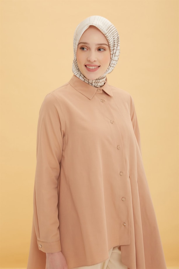 Armine Pileli Pauk Gömlek 22Y3104 Camel