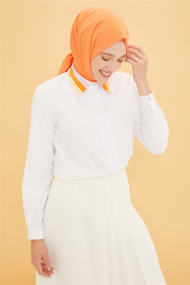 Armine Grogren Yakalı Gömlek 22Y3112 Oranj