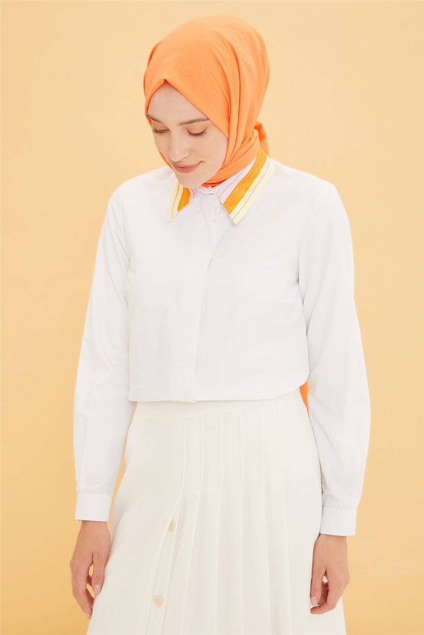 Armine Grogren Yakalı Gömlek 22Y3112 Oranj
