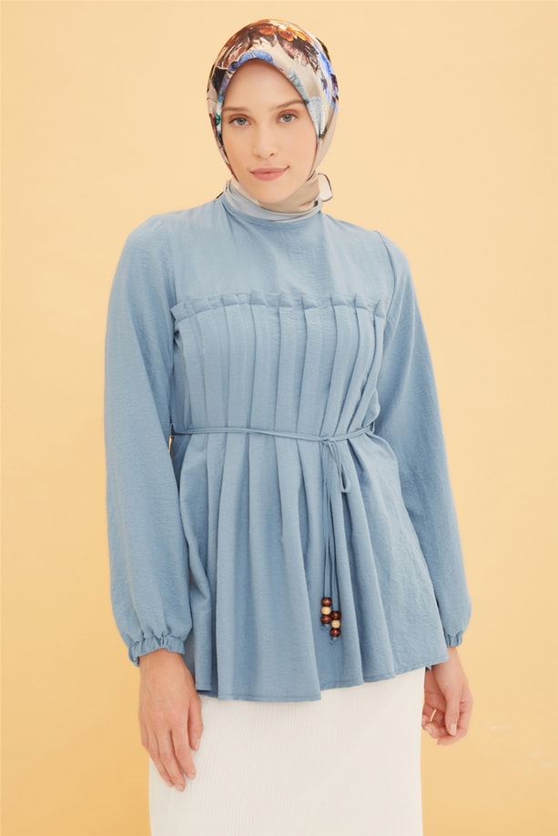 Armine Bluz 22Y3141 Gri Mavi