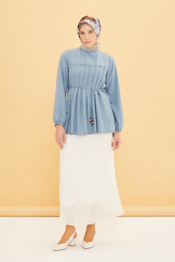 Armine Bluz 22Y3141 Gri Mavi