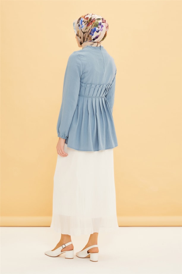 Armine Bluz 22Y3141 Gri Mavi