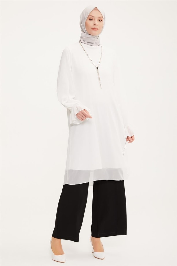 Armine Tunik 22YD3313 Beyaz