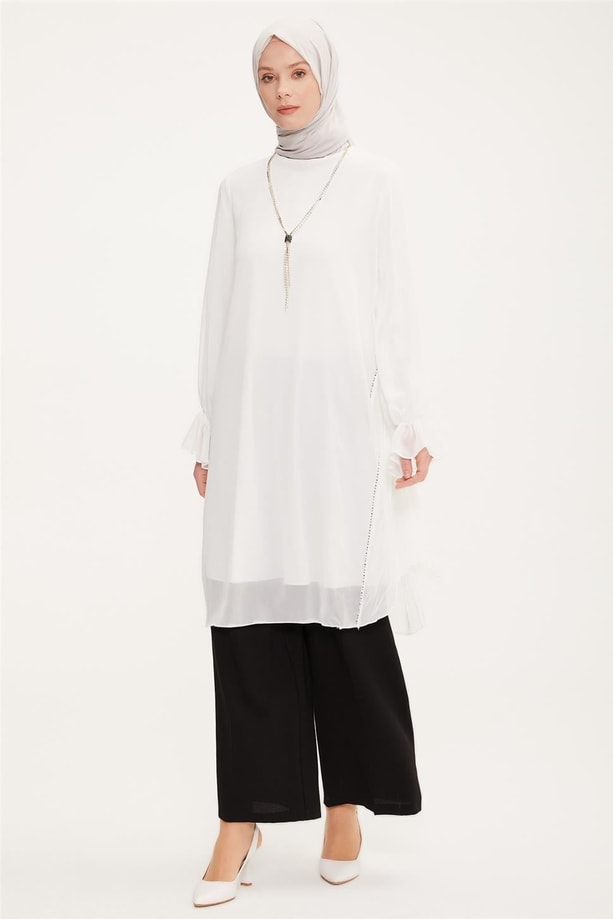 Armine Tunik 22YD3313 Beyaz