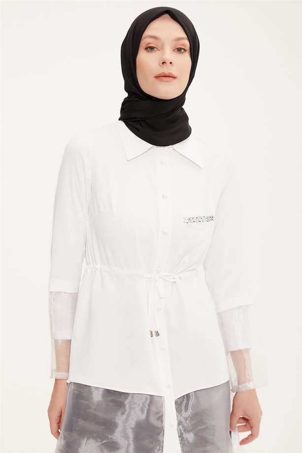 Armine Tunik 22YD3320 Beyaz