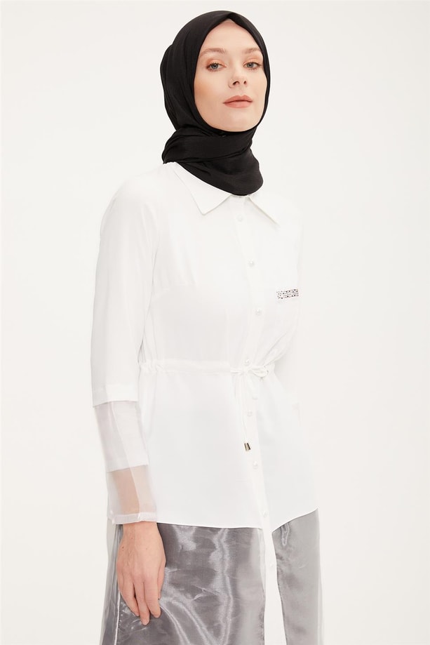Armine Tunik 22YD3320 Beyaz