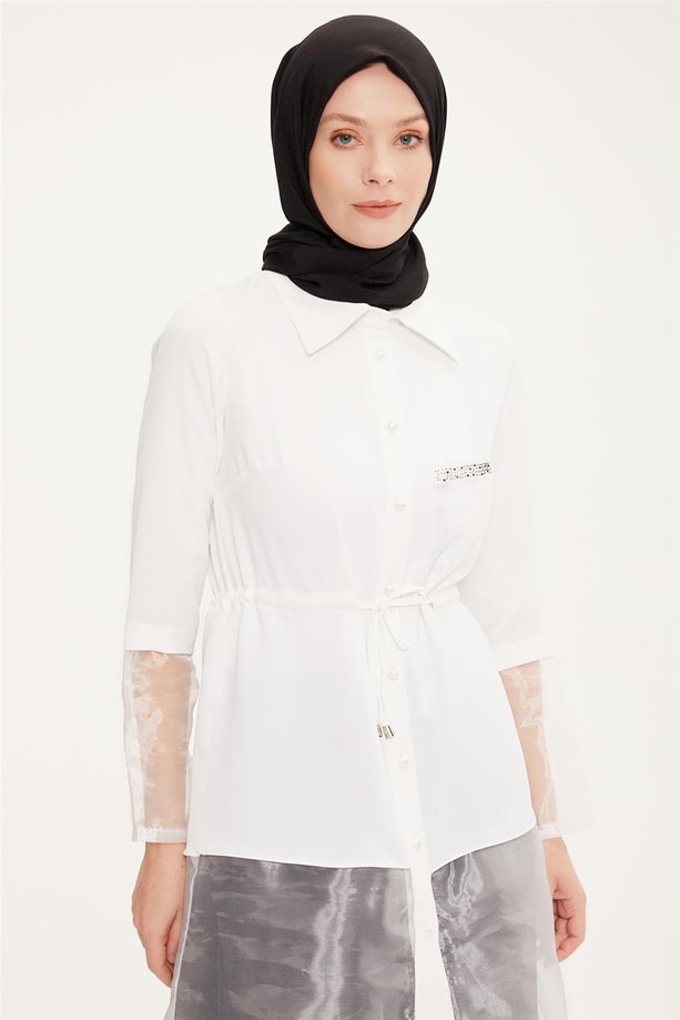 Armine Tunik 22YD3320 Beyaz