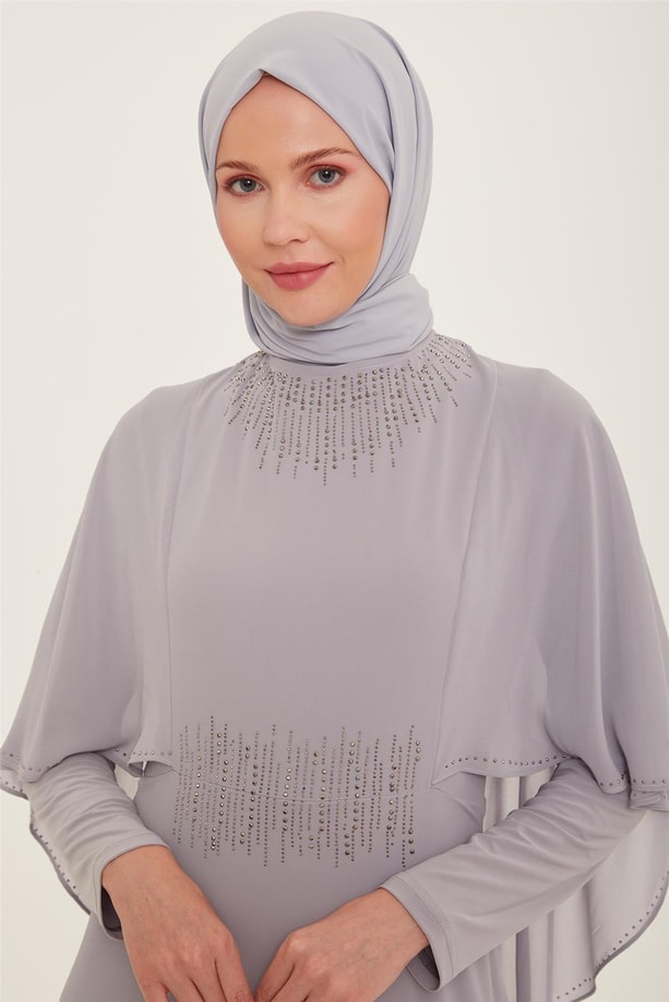 Armine Abiye Elbise 22YD3322 Gri
