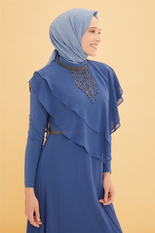 Armine Abiye Elbise 22YD3351 İndigo