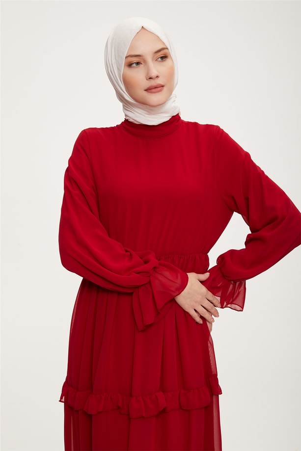 Armine Elbise 22YD3404 Bordo