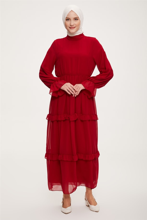 Armine Elbise 22YD3404 Bordo