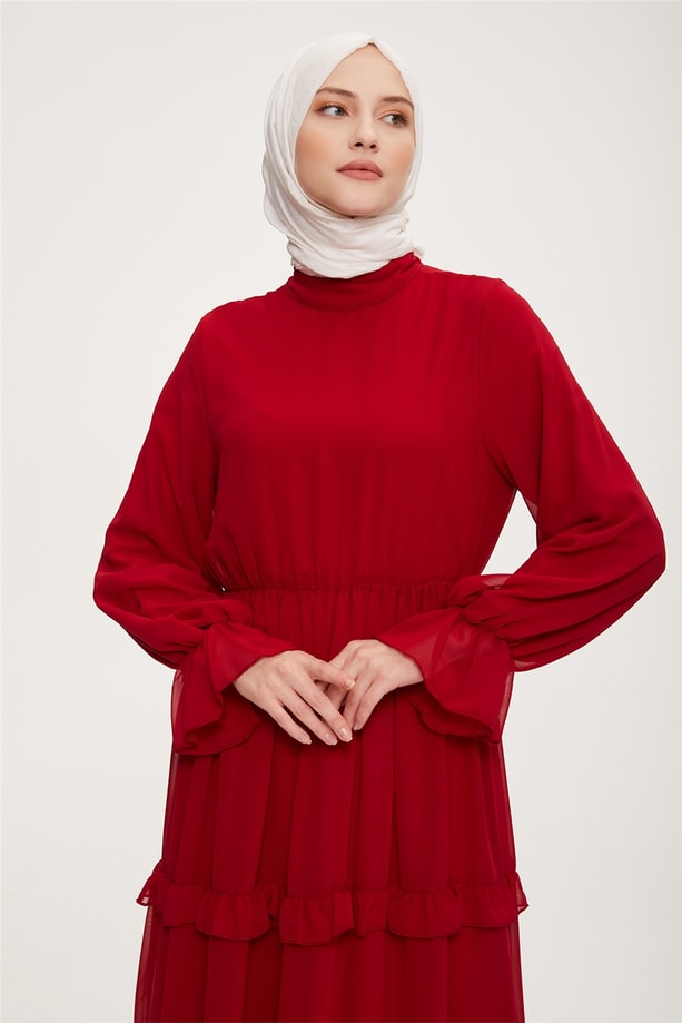 Armine Elbise 22YD3404 Bordo