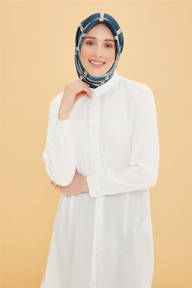 Armine Uzun Kollu Armine Logolu Tunik 21KH411 Ekru