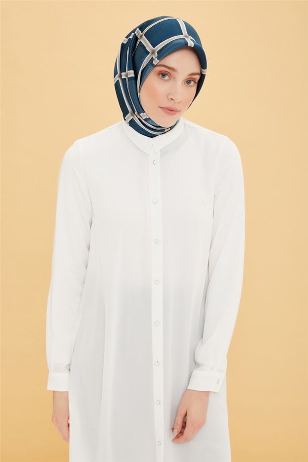 Armine Uzun Kollu Armine Logolu Tunik 21KH411 Ekru
